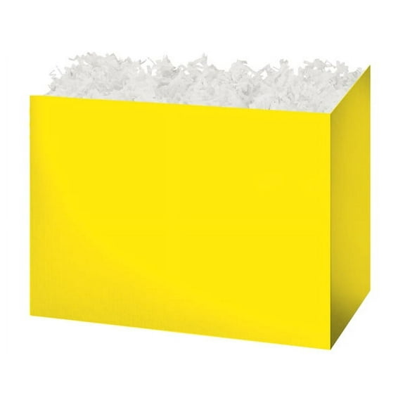 Pack of 6, Large Solid Yellow Basket Boxes 10.25 x 6 x 7.5" As Great Table Centerpieces for Parties