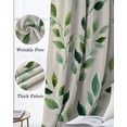 thumbnail image 6 of Green Leaves Blackout Curtains for Bedroom, Thermal Insulated Drapes, Watercolor Spring Botanical Country Beige Black Out Curtains 63 Inch Long Room Darkening Kitchen Curtains 42"x63" 2 Panels, 6 of 8
