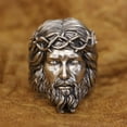 thumbnail image 2 of 925 Sterling Silver Jesus Christ Ring Biker Punk Jewelry TA400 Middle Model US Size 13, 2 of 17