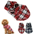 thumbnail image 4 of Pet Dog Clothes Autumn Winter Cotton Plaid Pattern Small Breeds Warm Washable, 4 of 5