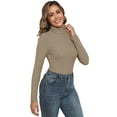 thumbnail image 3 of LWP Women's Ribbed Turtleneck Sweater Long Sleeve Stretchy Fall Winter Undershirts, 3 of 9