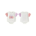 thumbnail image 2 of Suealasg Baby Boys Girls Summer Outfit Short Sleeve Crew Neck Letter Embroidery Romper Bodysuit 3M 6M 9M 12M 18MCute One Piece Clothes for Newborn Boys Girls, 2 of 9