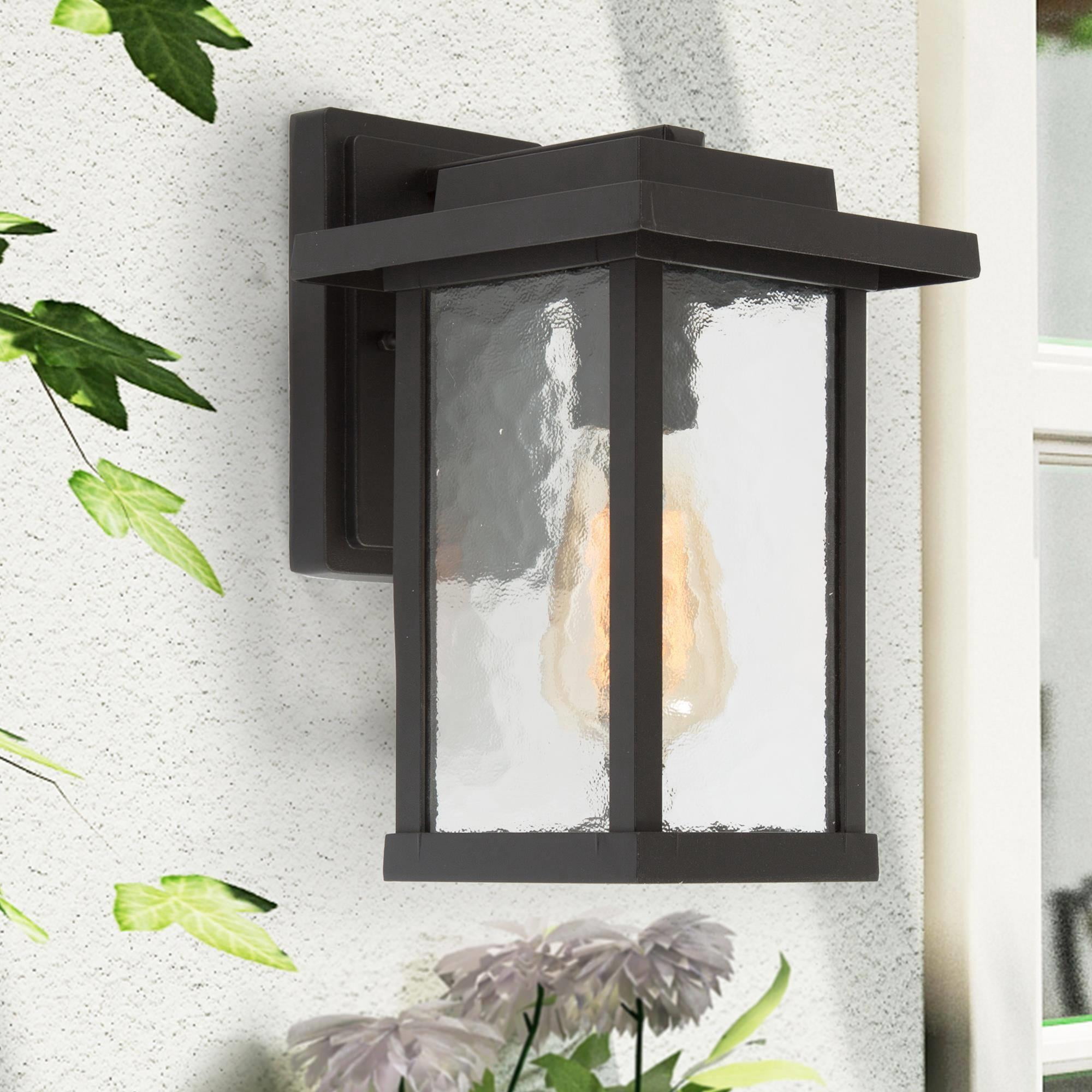 LNC 1-Light Modern Farmhouse Outdoor Wall Light, Matte Black Finish