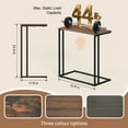 thumbnail image 6 of Krpimt C-Shaped End Table for Couch Sofa Side Table with Metal Frame for Bedroom, Living Room, 24.2"x 23.6"x 11.8"(HxWxD),Walnut, 6 of 8