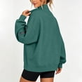 thumbnail image 7 of Mifsaly Womens Mock Neck Sweatshirt Oversized Drop Shoulder Pullover Sweatshirts with Sleeve Zipper Pocket Green,XXL, 7 of 7
