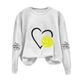 thumbnail image 2 of QUNYINEY Pickleball Women Sweatshirt Crew Neck White Long Sleeve Casual Tops Loose Drop Shoulder Pullover Sweatshirts, 2 of 3