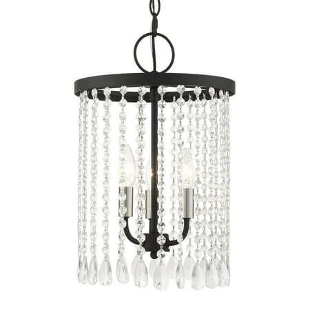 

Livex Lighting 51060 Elizabeth 3 Light 11 Wide Crystal Pendant - Black
