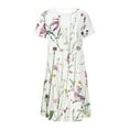 thumbnail image 4 of JINMGG Summer Dresses 2024, Dresses for Women 2024 Women's Summer Bohemian Print Short Sleeve Beach Dress Knee Length Dress White XXL, 4 of 5
