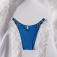thumbnail image 6 of vigerkar Women O Ring Bikini Bottoms Full Coverage Swimsuit Bottom Low Waist Low Rise Bathing Suit (Blue, S), 6 of 6