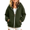 thumbnail image 2 of happyYEE Kids Full Zip up Hoodie, Fleece Hooded Sweatshirt Jacket with Pockets, Oversized Long Sleeve Zipper Hooded Outerwear for Boys Girls,5-6 Years, 2 of 9