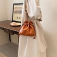 thumbnail image 2 of JUYGO Drawstring Bucket Shoulder Bag for Women Fashion Casual Cute Mini Cross Body Small Bag Soft Leather Solid Color Purse, 2 of 6