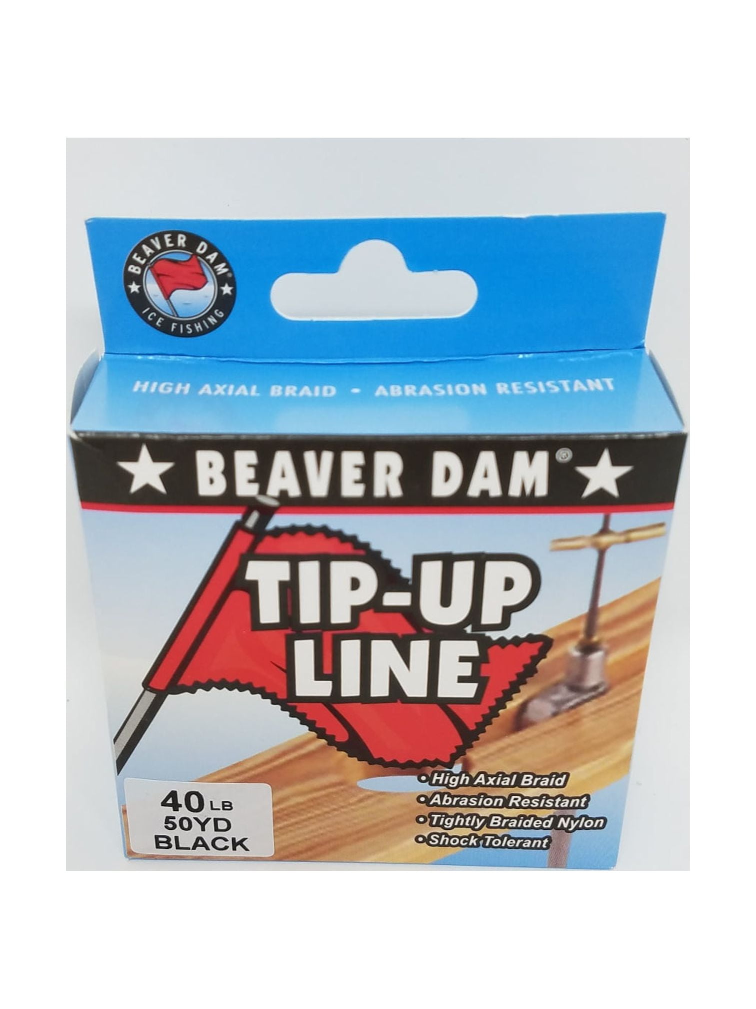 Beaver Dam Wax Tip Up Black Fishing Line, 40 lb./ 50 yd Ice, 50 yard spools