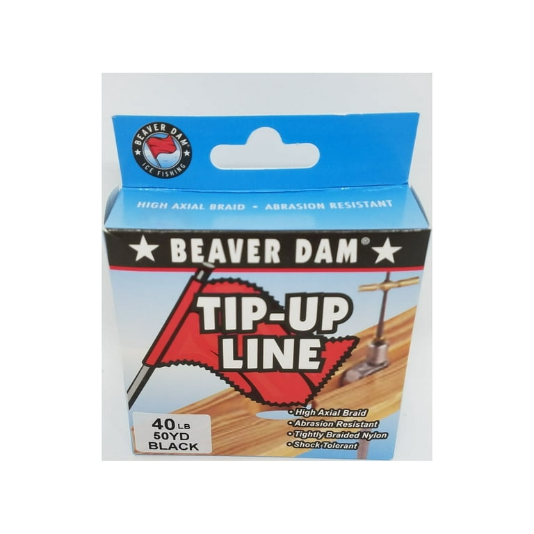 Beaver Dam Wax Tip Up Black Fishing Line, 40 lb./ 50 yd Ice, 50 yard spools