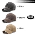 thumbnail image 4 of Miaocao 3 Pack Washed Plain Vintage Baseball Cap Cotton Adjustable Twill Bulk Low Profile Classic Dad Hat for Men/Women, 4 of 7