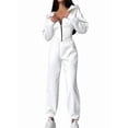thumbnail image 2 of Women 2 Piece Outfits Zip Up Crop Hoodies SweatPants Lounge Matching Sweat Set Winter Trendy Clothes White M, 2 of 8