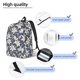 thumbnail image 3 of Disketp Lilies Flowers print Canvas Backpack Lightweight Travel Daypack Student Rucksack Laptop Backpack-Small, 3 of 5