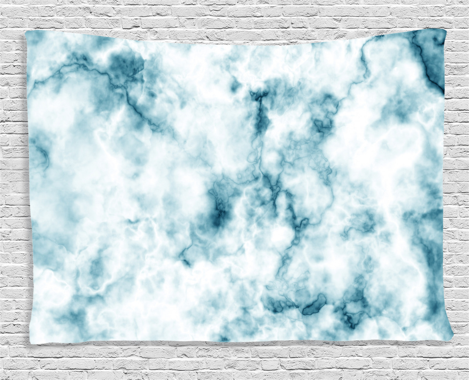 Apartment Decor Tapestry Fluffy Cloud Skyline Like Marble  