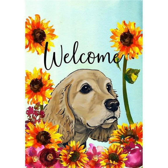 Best of Breed HH630351 Cocker Spaniel Buff Best of Breed HHS Welcome Garden Flag