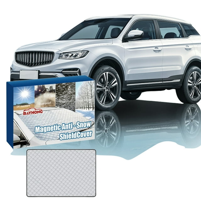 Película de aluminio magnética para cubierta de parabrisas de coche | Protector de sol y nieve | Protección para todas las estaciones | Bloquea el sol, la nieve, el hielo, las hojas | Plegable