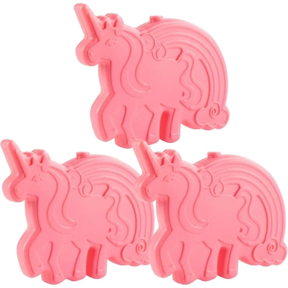 Bentology Unicorn Reusable Hard Ice Pack- Set of 3- Fits Easily Inside Kids Lunch Box, Bento, Insulated Cooler Bag- Long Lasting Slim, Space Saving- Cool Freezer Packs Keep Food Cold For Hours