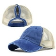 thumbnail image 3 of Holzkary Classic Washed Cotton Baseball Caps Men and Women Adjustable Plain Unstructured Cap Low Profile Dyed Dad Mesh Hat Buns Plain Cap Ponytail Visor Trucker Uni Hat Messy Caps, 3 of 4