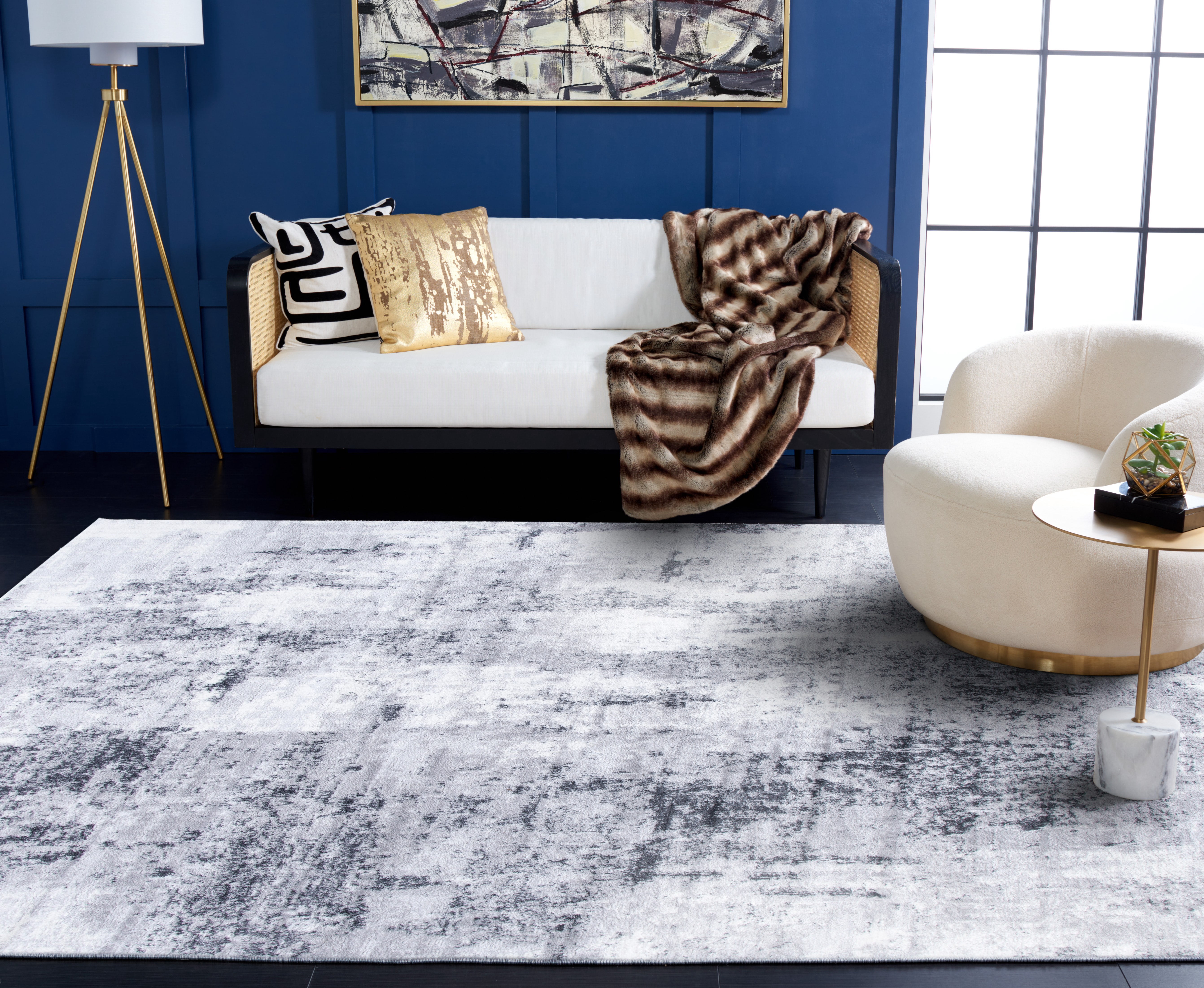 SAFAVIEH Amelia Boyce Abstract Area Rug, Gray/Ivory, 8' x 10'