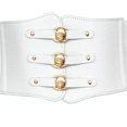 thumbnail image 5 of Slccxzc Women Wide Belt New Metal Buckle Women Elastic Waistband Leather Rivet Ultra Wide Belt Elastic Belts For Woman, 5 of 6