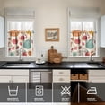 thumbnail image 4 of Fall Kitchen Curtains 24 Inch Short - 3 Panel Set, Autumn Harvest Print, Rod Pocket Window Treatment for Thanksgiving, Farmhouse, Cafe, Living Room - Machine Washable, 4 of 6