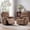 Brown-Manual*2, variant on Bonzy Home Manual Recliner Chair with Massage & Heat, Soft Fabric Recliner Chair with Overstuffed Armrest & Backrest, Manual Reclining Single Sofa with Side Pocket for Living Room,Gray