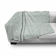 thumbnail image 2 of Botanical Soft Flannel Fleece Blanket, Detailed Intricate Floral Ornaments Romantic Pure Tones Illustration, Cozy Plush for Indoor and Outdoor Use, 50" x 60", Pale Blue and Off White, by Ambesonne, 2 of 5