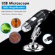 thumbnail image 2 of Microscopio digital USB con cámara de aumento de 500X y 8 LED con soporte compatible con Android, Windows/XP, Win 7, 8, 10, Vista, Linux, Mac, lupa de inspección portátil de mano, 2 of 10