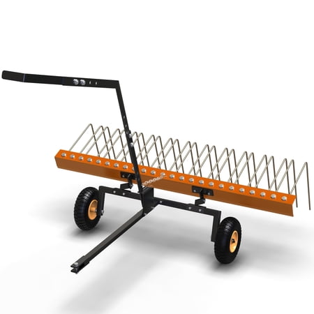 60 Tow Behind Dethatcher - Heavy-Duty Lawn Debris Rake for Tractors and UTVs