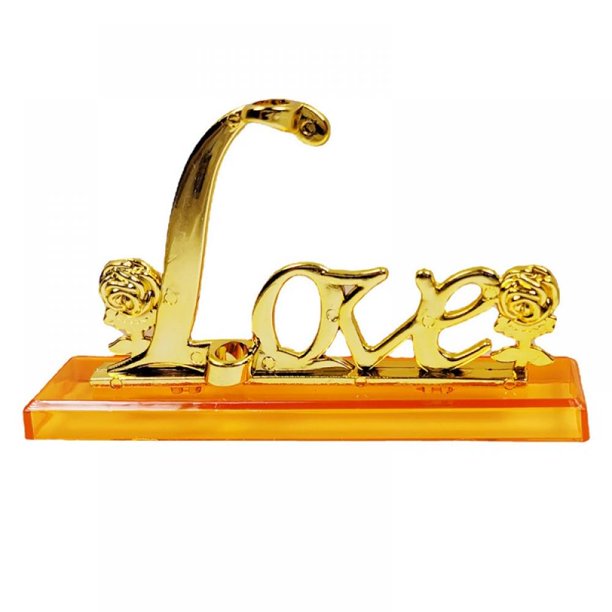 24k Gold Rose Display Stand Love Shape Holder Support Base for Long