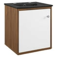 thumbnail image 2 of Modway Transmit 18" Wall-Mount Bathroom Vanity in Walnut Black, 2 of 10