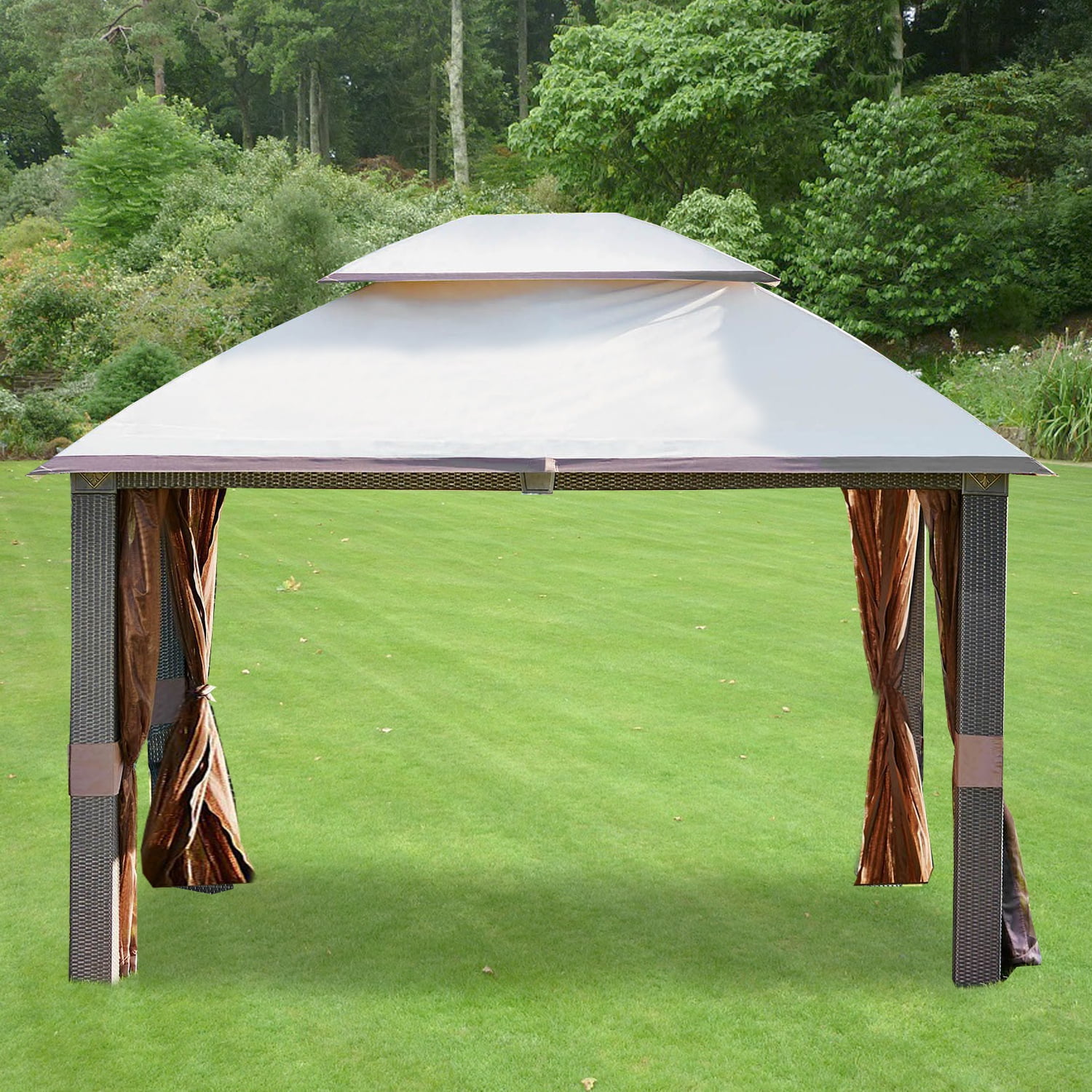 年中無休】 LUXS  店Garden Winds Tivering Two-Tiered Gazebo Replacement Canopy  RipLock 350