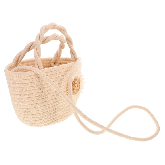 OFFIGAM Lightweight Handwoven Cotton Shoulder Bag with Flowers for Everyday Outings