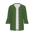 thumbnail image 5 of Jalioing 3/4 Sleeve Cardigan for Women Lightweight Coverup Fall Winter Single-Breasted Button Cardigans, 5 of 5