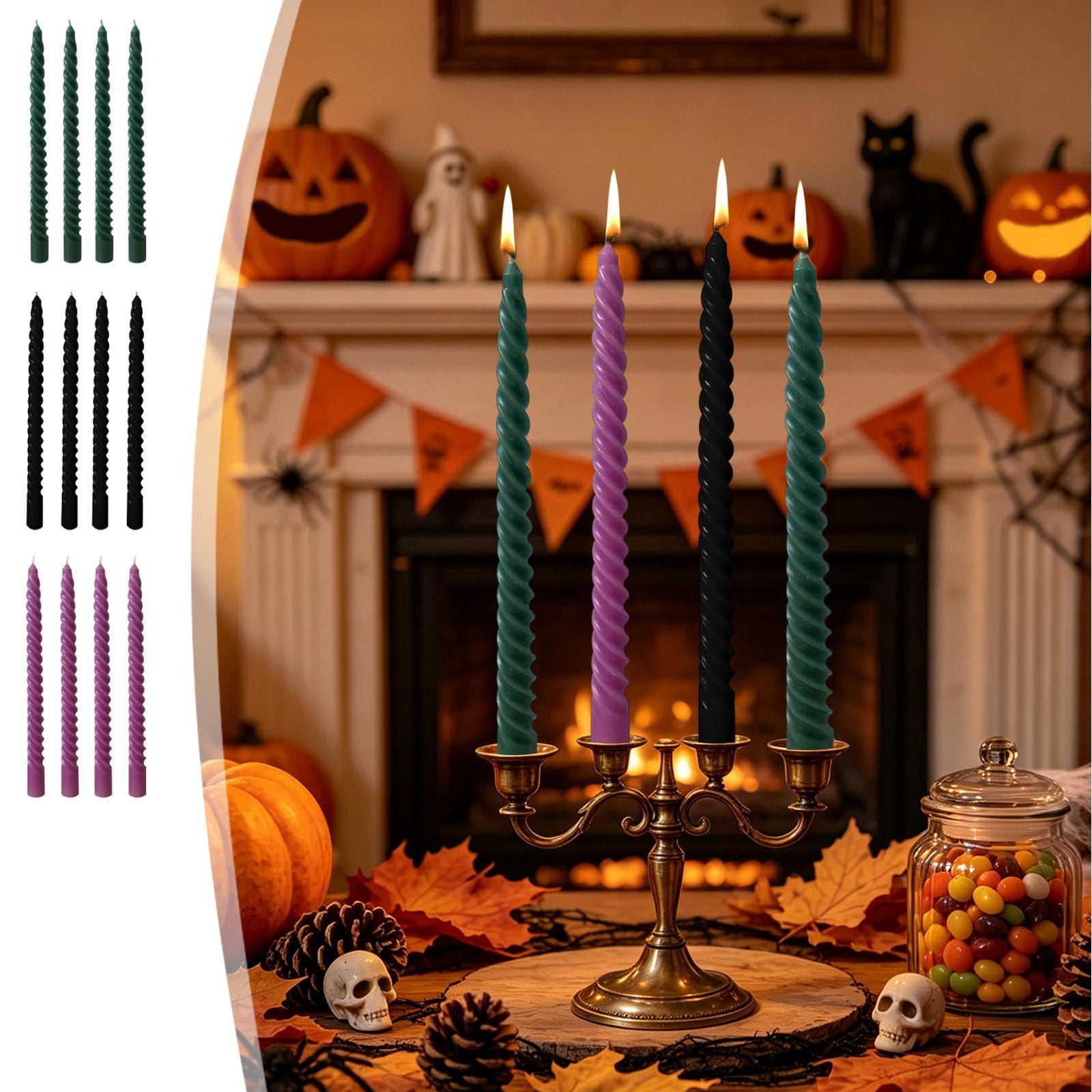 Set of Four Unscented Long Thread Taper Candles Elegant Tabletop Lighting Decor Romantic Accessory for Wedding Banquet Dinner Party Holiday Indoor Scene Arrangement