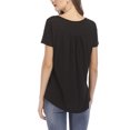 thumbnail image 3 of Innerwin T-Shirt Couleur Unie Femmes Hauts Été Manches Courtes Mode Tee Noir P, 3 of 4