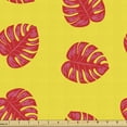 thumbnail image 1 of Exotic Sofa Upholstery Fabric by the Yard, Tropical Monstera Leaves Motif in Pop Art Tones Summer Beach Vibes Graphic, Decorative Fabric for DIY and Home Accents, Dark Coral Mustard by Ambesonne, 1 of 5