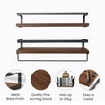 thumbnail image 5 of Uten Floating Wall Shelf Set of 2, Wall Mounted Shelves Wooden Holder Loading 20lb, Brown, 5 of 11
