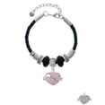thumbnail image 2 of Delight Jewelry Silvertone Love Banner on Pink Crystal Heart Godmother Celtic Knot Leather Bead Bracelet, 7"+2" Extender, 2 of 4