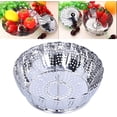 thumbnail image 1 of Vegetable Steamer Basket, Steam Basket Multifunction Stainless Steel Steamer Insert Folding Steam Rack Cookware Kitchen Accessory Fit Various Pots (All-Steel Steamer: Small), 1 of 5