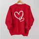 thumbnail image 5 of Penkiiy Valentines Day Sweatshirt Mujer: Camisas de San Valentín Corazón Camisa Gráfica Valentine Regalos de manga larga Tops S Rojo, 5 of 5