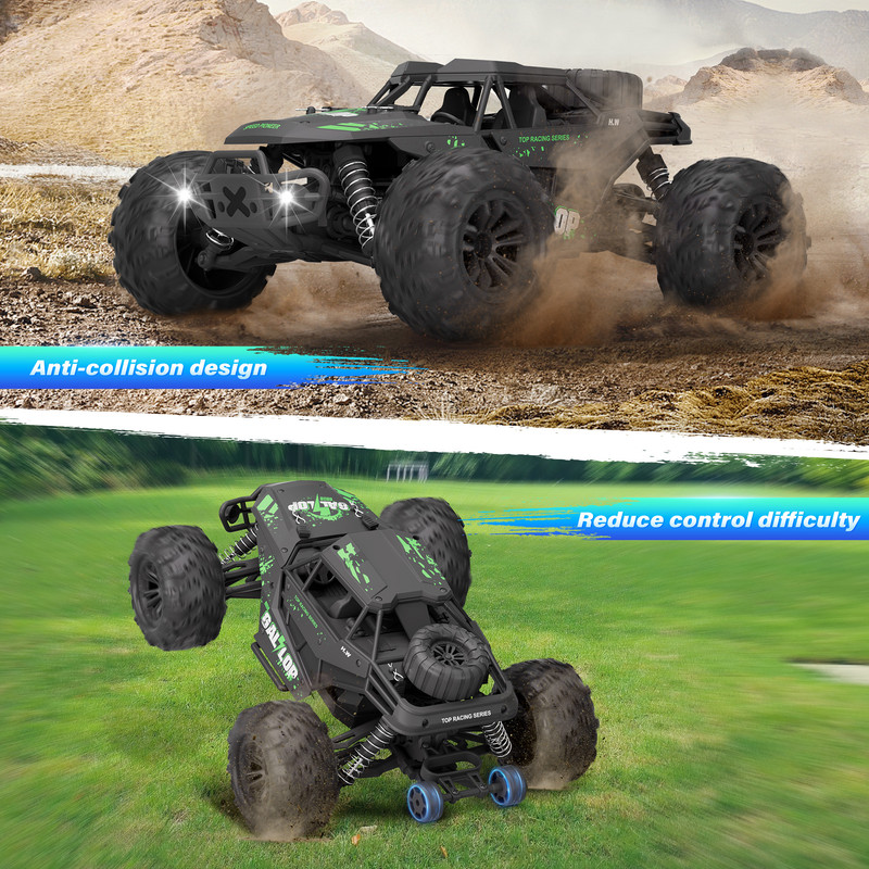 LOOKFLY 1:16 Scale Fast Large RC Car,40+KM/H All Terrain High Speed Remote Control Car, 4x4 RC Monster Truck with 60 Min Runtime,2 Batteries,Gifts Toys for Kids & Adults,Black