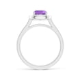 thumbnail image 2 of ANGARA Natural 0.8 Ct. Amethyst with Diamond Halo Ring in 14K White Gold for Women (Ring Size: 3), 2 of 9
