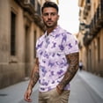 thumbnail image 3 of KUIFORTI Purple Butterfly Matching Golf Shirts for Couple His and Hers Golf Shirts 4-Way Stretch Matching Mens Hawaiian Shirt Suitable for Tennis Enthusiasts Lightweight Quick Dry, 3 of 6