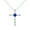 Blue::Silver, variant on Ruby & Zircon Cross Pendant - Yellow Gold Plated Gift
