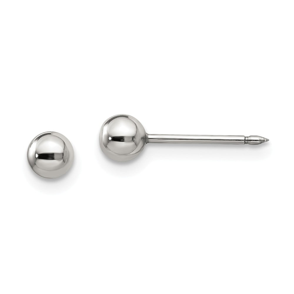 Stainless Steel 4mm Ball Post Studs Ear Piercing Earrings 4mm - Walmart.com