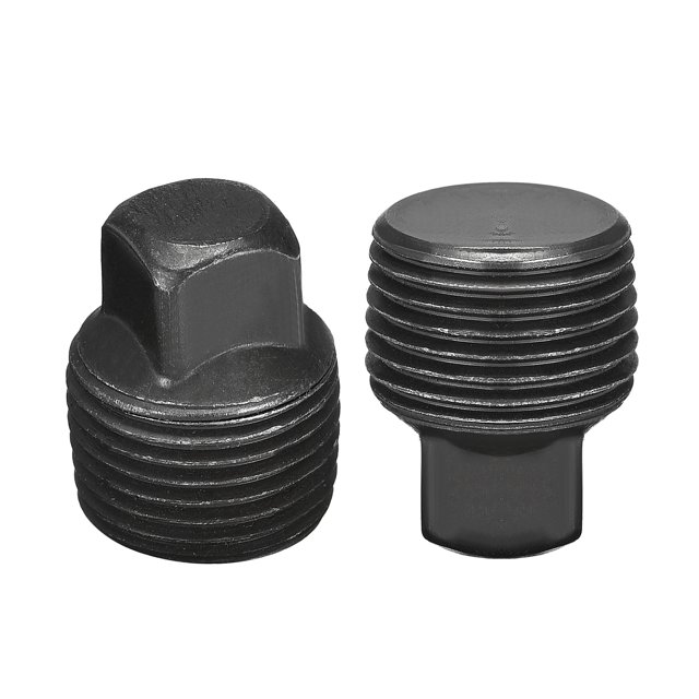 Unique Bargains Outer Square Head Pipe Fitting Plug 3/8NPT Male Thread Carbon Steel 2Pcs